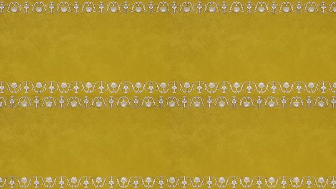 装饰复古仿古花卉巴洛克装饰品，文艺复兴时期复古维多利亚优雅框架，带边框的皇家锦缎背景，金纸垃圾婚礼陈