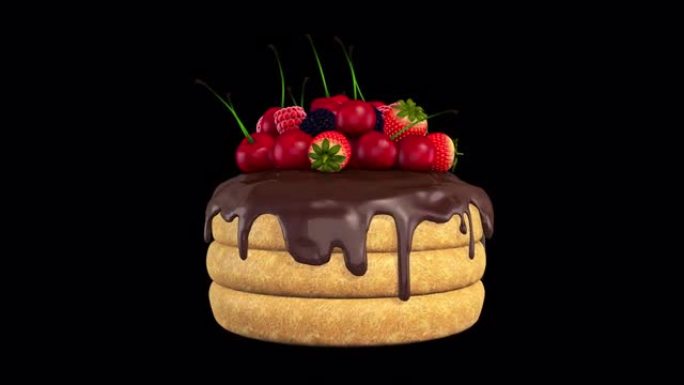 蛋糕饼干水果阿尔法频道循环视频