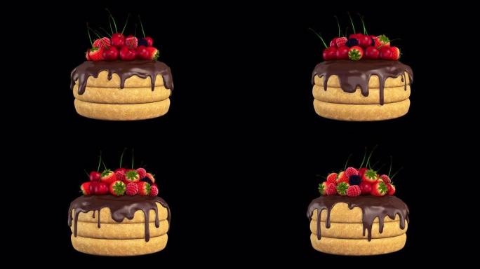 蛋糕饼干水果阿尔法频道循环视频