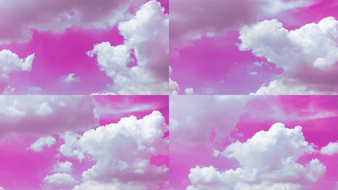 抽象的粉红色的天空，随着时间的推移