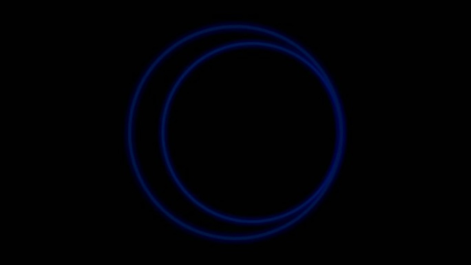 黑色背景上的霓虹灯圆圈边框动画。带有空白复制空间的dern边框