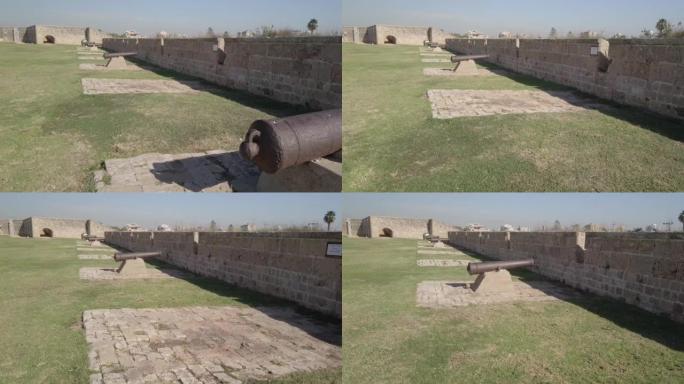 以色列阿克的古代大炮和城墙