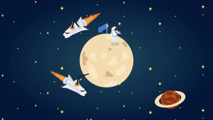 男宇航员携带镐登上月球