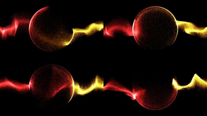 抽象几何粒子波概念 (环4k)。圆圈