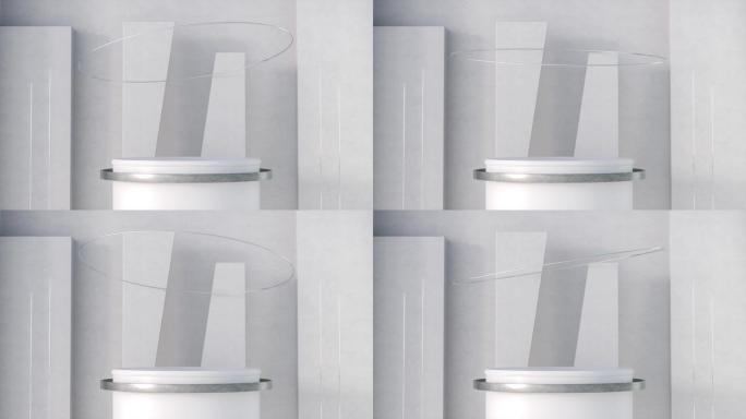 优雅现代的产品支架展示背景为白色背景。动画循环3d渲染