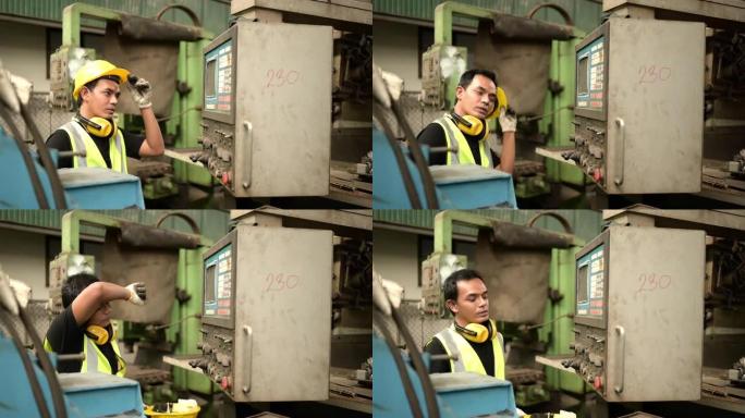 总机修工在一家机械厂工作。旧机器大量使用后，检查控制柜是否运转正常。