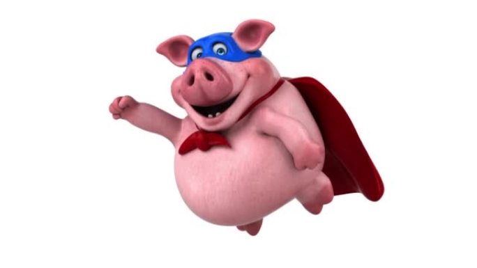 有趣的3D卡通超级猪飞行