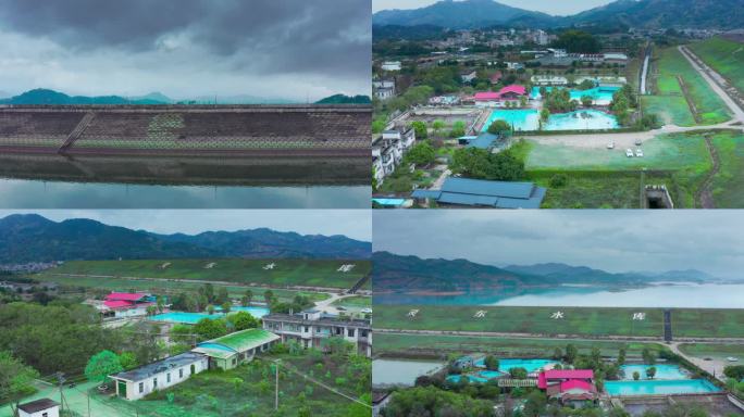 灵山县 航拍 灵东水库 风景 天空