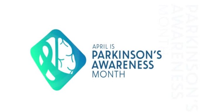 4月是“帕金森症宣传月”。高清,4 k片段。运动设计假日动画。