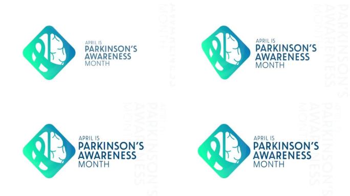 4月是“帕金森症宣传月”。高清,4 k片段。运动设计假日动画。