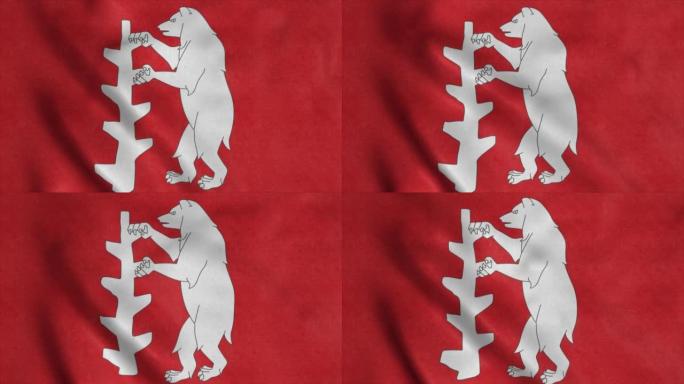 英国沃里克郡的旗帜，在风中飘扬。现实的国旗背景