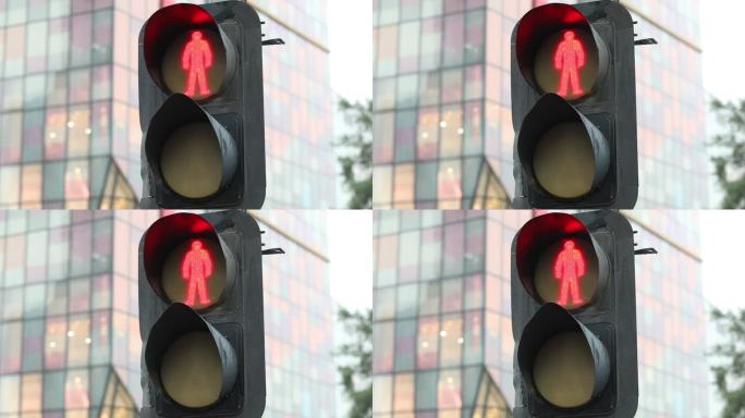 红绿灯实拍红灯变绿灯