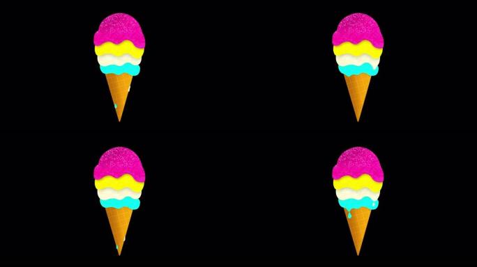 融化冰淇淋抽象动画