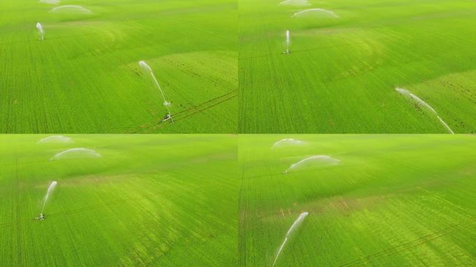 空中灌溉系统浇灌农田