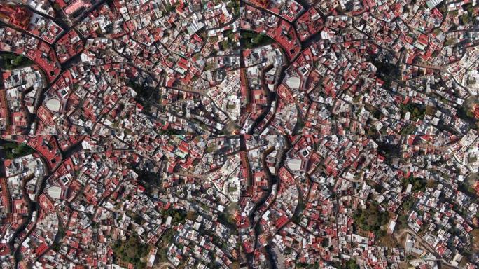 瓜纳华托市的鸟瞰图白天在瓜纳华托，墨西哥