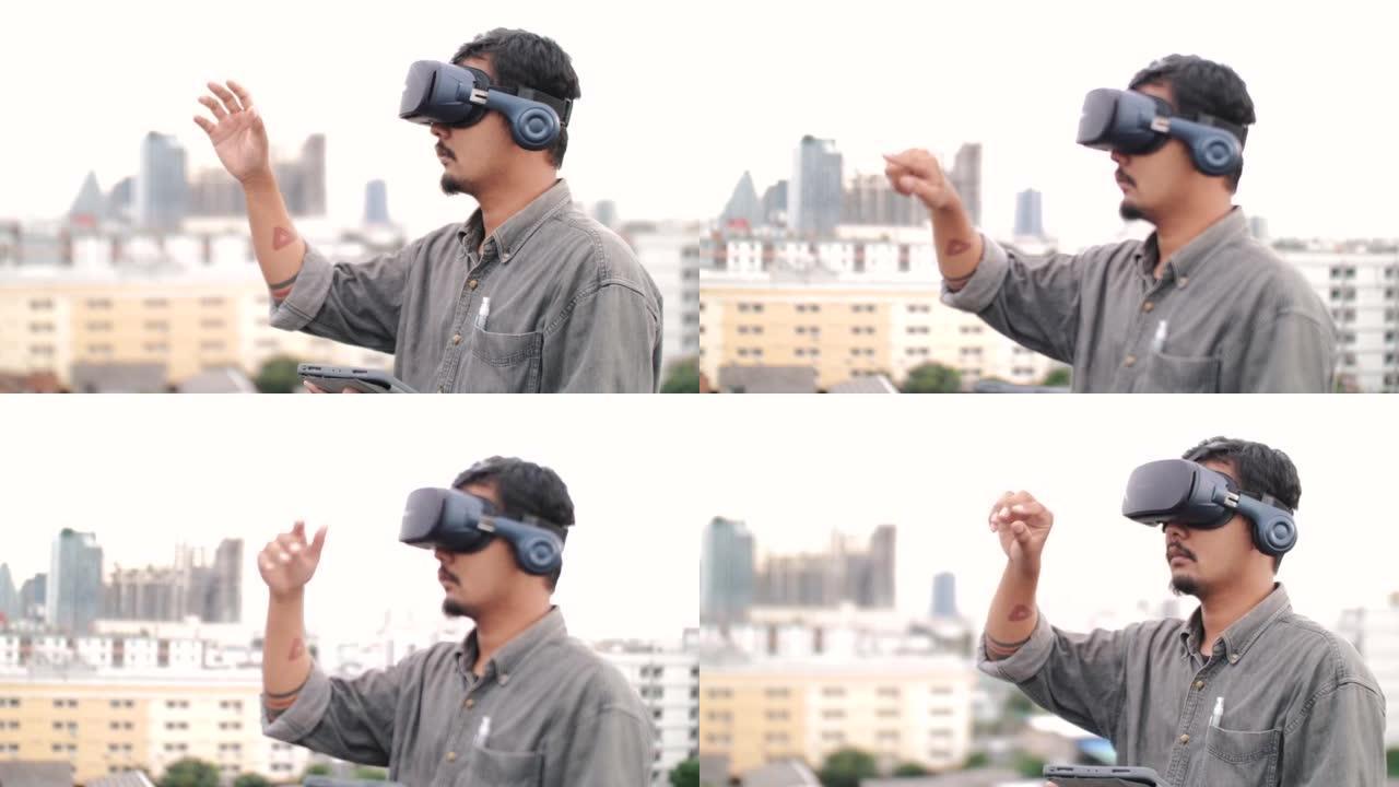 现代工人用可视化设备，VR