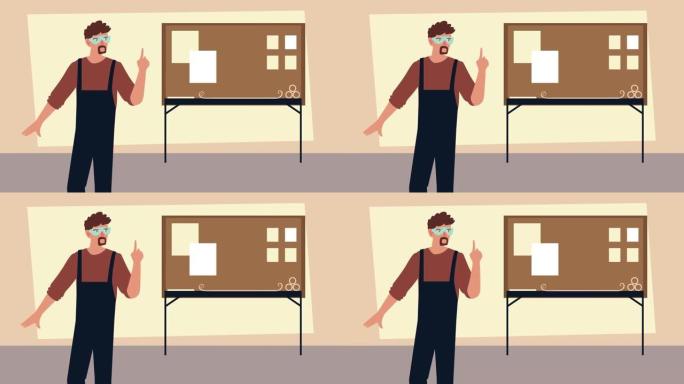 带有护目镜专业角色的建造者