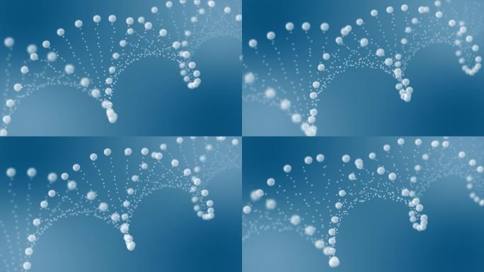 抽象旋转闪闪发光的脱氧核糖核酸动画