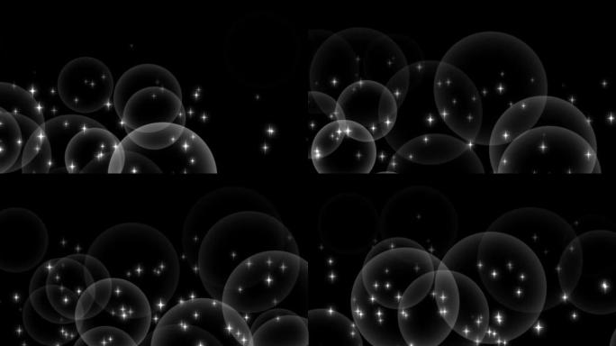 循环动画与闪烁的光球，黑色背景