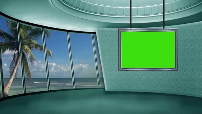 虚拟新闻工作室设置绿色屏幕