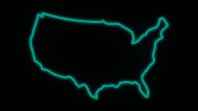 美国，美国地图霓虹灯动画