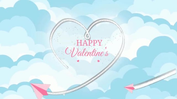 情人节快乐数字卡。活动浪漫动画，爱情故事，文本框