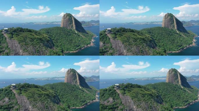 巴西著名海滨城市里约热内卢城市景观鸟瞰图 -- 从上方看南美洲景观