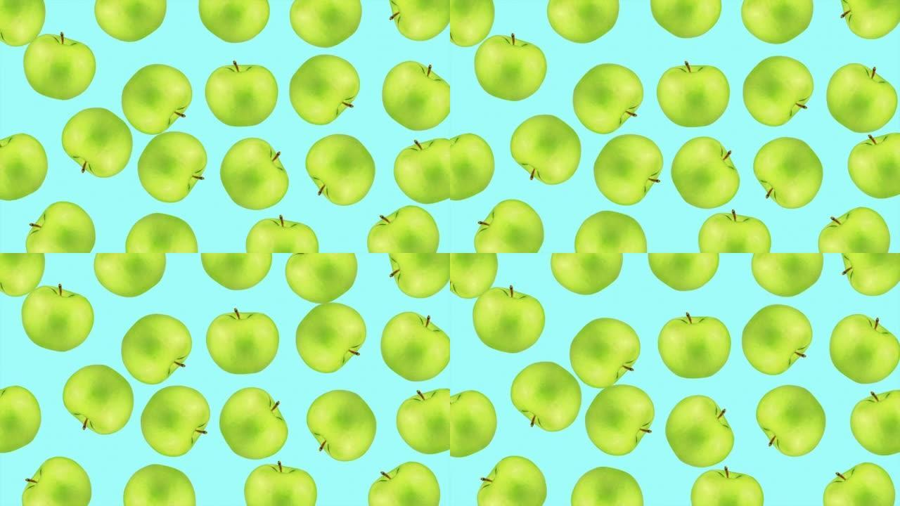 抽象彩色苹果水果动画