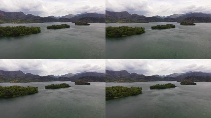 山间的湖。兰德尼加拉水库。斯里兰卡