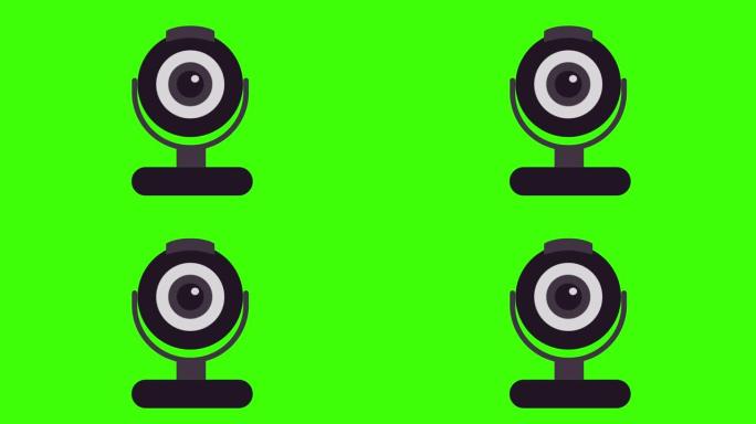 绿屏、安全犯罪图标、摄像头