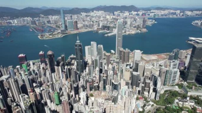 香港峰景及香港岛与九龙的天际线
