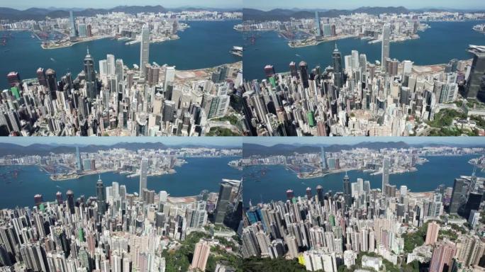 香港峰景及香港岛与九龙的天际线