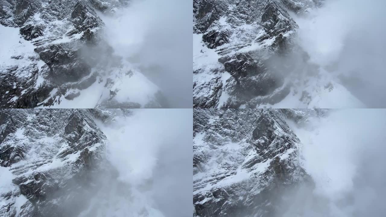 楚格峰山崖的鸟瞰图