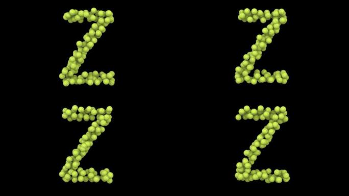 网球主题循环动画字母Z