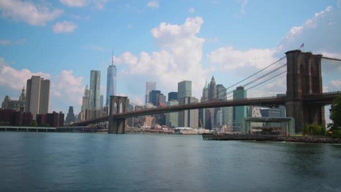 纽约布鲁克林大桥全景4k延时