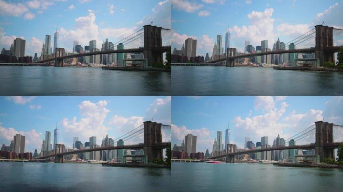 纽约布鲁克林大桥全景4k延时