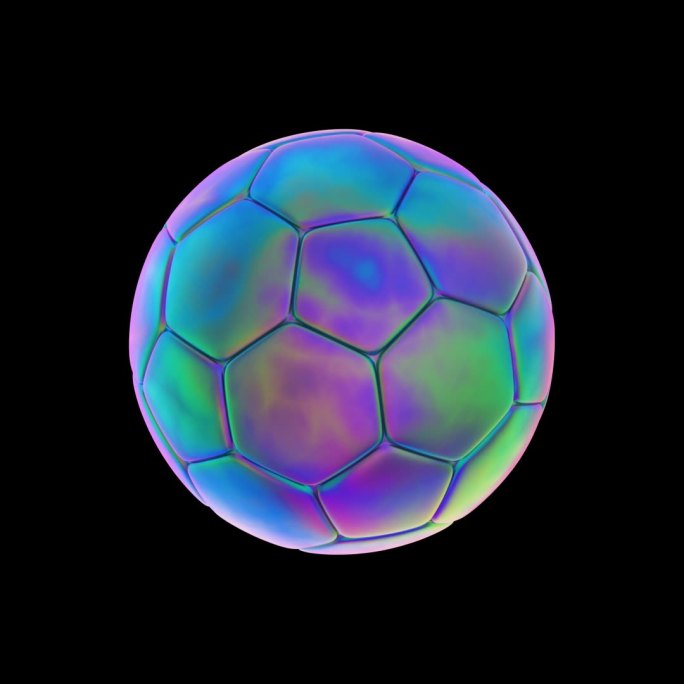 镭射渐变彩色足球 循环 带透明通道