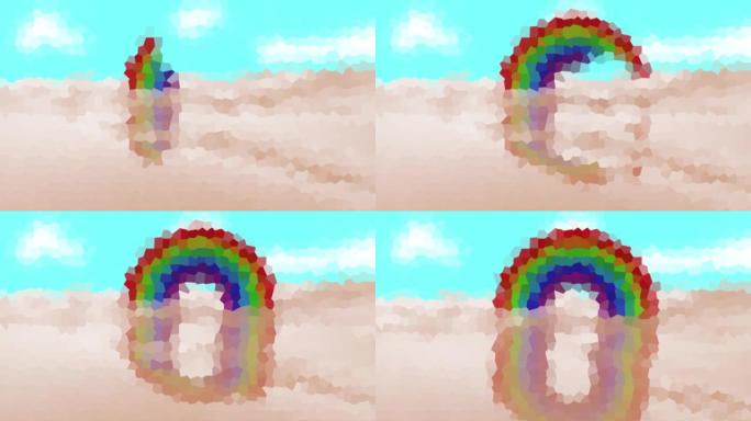 彩虹欢乐背景视频3D渲染
