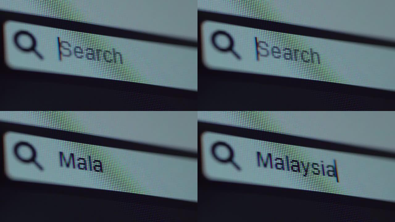 带有键入马来西亚文本的浏览器栏