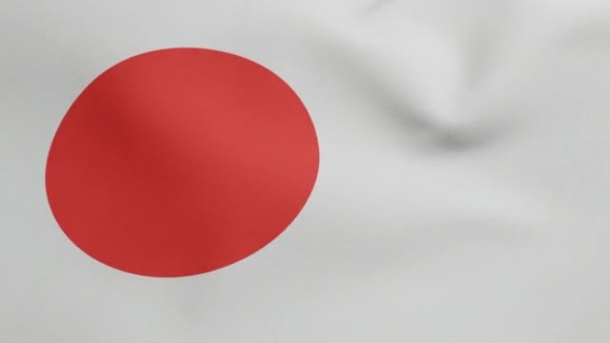 日本国旗挥舞原始大小和颜色3D渲染，日月日本国旗的太阳或日野丸，土地的升起的太阳，日本国旗