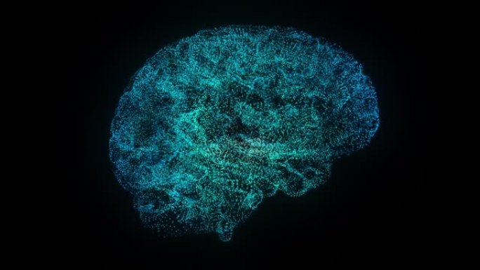 具有全息效果的3D大脑代表人工智能或机器学习