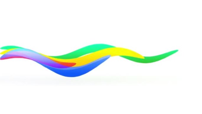 抽象背景漩涡彩色线条平滑运动动画4k