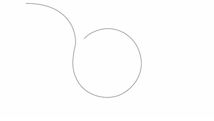 圆形、圆形框架的自画动画。连续线条艺术