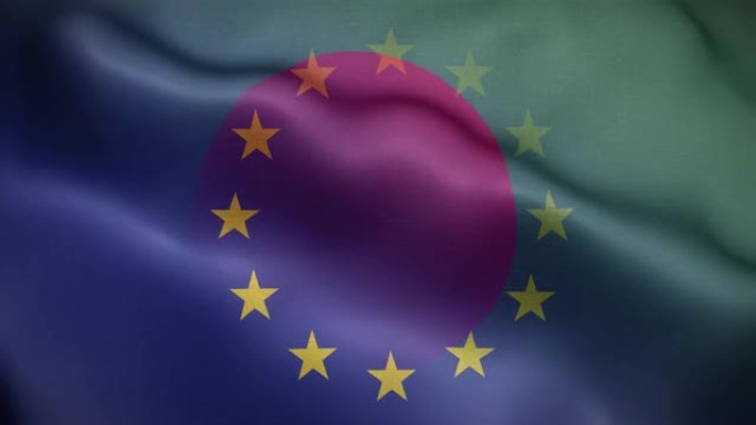 EU孟加拉国国旗环背景4K