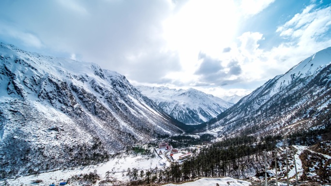 西藏旅行雪景风光延时