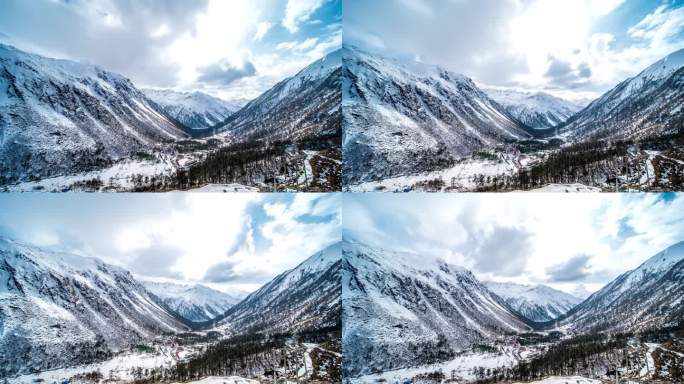 西藏旅行雪景风光延时