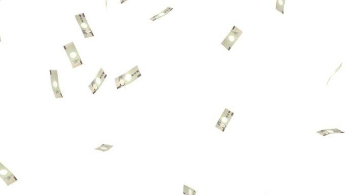 10,000日元比尔和钱跳舞的循环动画 (白色背景)，3DCG