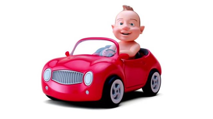 有趣的3D卡通婴儿驾驶