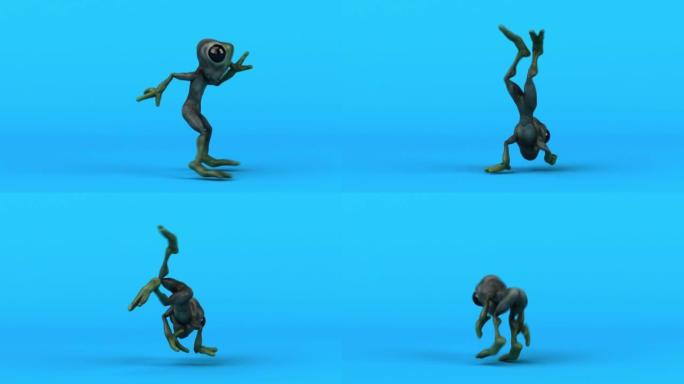 有趣的3D外星人做嘻哈