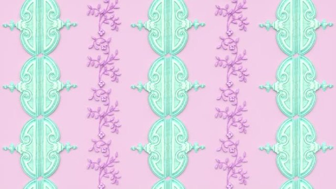 装饰花卉巴洛克民族装饰品，文艺复兴时期复古古董复古图案，维多利亚时代优雅锦缎背景，粉色漩涡纺织自然春